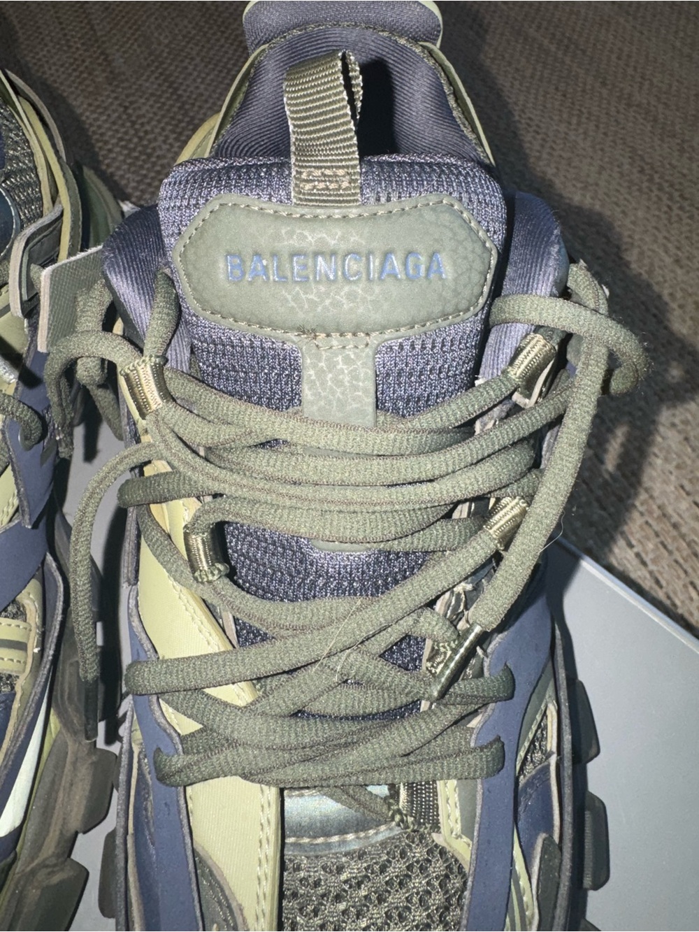 Balenciaga Men's Green & Blue Track Sneakers - Picture 6 of 12
